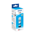 Epson 108 Cyan - Bouteille d'encre Epson EcoTank d'origine (C13T09C24A)