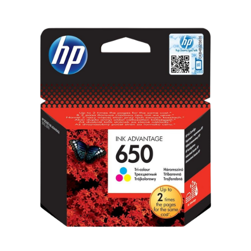 HP 650 trois couleurs - Cartouche d'encre HP d'origine (CZ102AE)