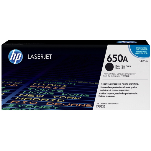 HP 650A Noir (CE270A) - Toner HP LaserJet d'origine