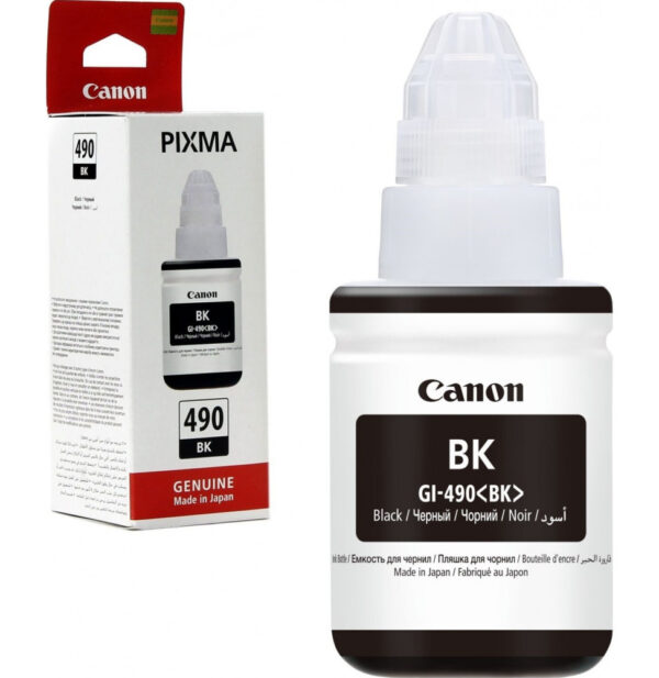 Canon GI-490 BK Noir - Bouteille d'encre Canon d'origine (0663C001AB)