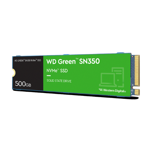 Disque dur interne SSD WD Green SN350 M.2 2280 PCIe Gen3 x4 NVMe 500 Go (WDS500G2G0C)